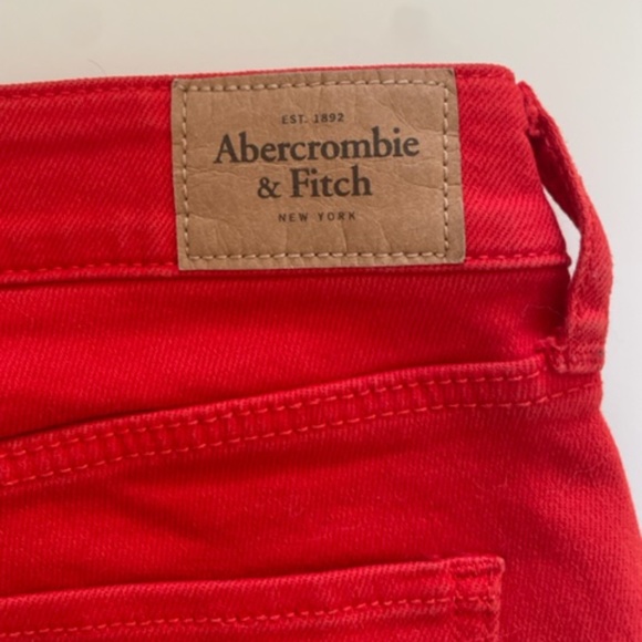 Abercrombie & Fitch | Y2K Vintage Neon Red/Orange Low-Rise Skinny Jeans, Size 0R - Picture 9 of 13